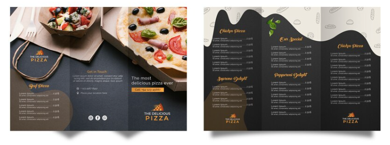 Table Menus (Folded)